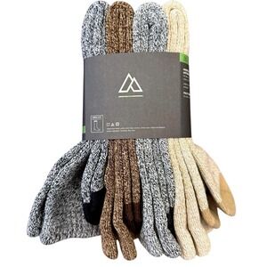 Alpine Design Men's Performance Hiking Socks 4 Pair Crew Cut LG /‎ #9158